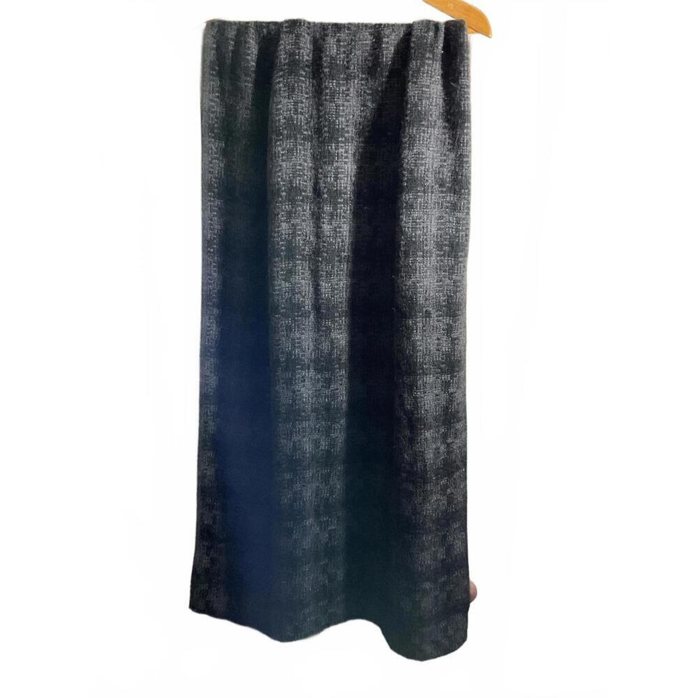 I el'd Black and Gray Patterned Women's Wool Blend Scarf